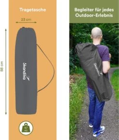 Skandika Moonchair Sirkka – Campingstoelen – Klapstoel – Vouwstoel – Kampeerstoel - Grote, Comfortabele, Campingstoel Opvouwbaar, Gepolsterd, Koelvak, Drinkhouder, Draaggreep En Draagtas, Antislipvoetjes - Max. 150 Kg – Zwart/grijs -Kampeermeubilair 1022x1200