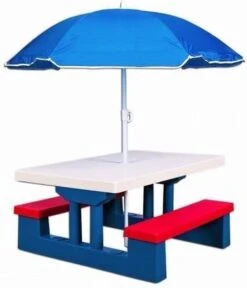 Merkloos Kinder Picknicktafel Met Parasol - Blauw 15 Merkloos Kinder Picknicktafel Met Parasol - Blauw -Kampeermeubilair 1030x1200