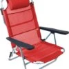 Bo-Camp Beach Chair - Monaco - Aluminium - Rood -Kampeermeubilair 1032x1200