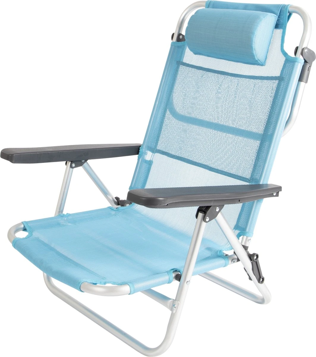 Bo-Camp Beach Chair - Monaco - Aluminium - Blauw 4 Bo-Camp Beach Chair - Monaco - Aluminium - Blauw - Afbeelding 2