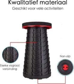 Kampeerkruk - Uitschuifbare Kruk - Rood/Zwart- Tot 120 Kg - Travel Stool - Opvouwbare Campingkruk - Inklapbaar Krukje - Telescopische Kruk - Camping - Outdoor 19 Kampeerkruk - Uitschuifbare Kruk - Rood/Zwart- Tot 120 Kg - Travel Stool - Opvouwbare Campingkruk - Inklapbaar Krukje - Telescopische Kruk - Camping - Outdoor -Kampeermeubilair 1069x1200