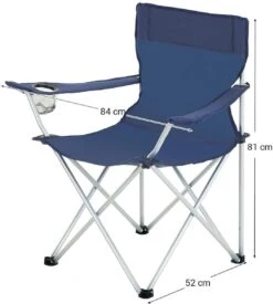 Set Van 2 Opvouwbare Campingstoelen, Klapstoelen Voor Buiten, Comfortabel, Met Armleuningen En Bekerhouders, Stabiel Frame, Draagvermogen 120 Kg - Blauw -Kampeermeubilair 1078x1200 1
