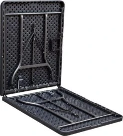 ERRO Vouwtafel - Houtlook - 180x74cm - Zwart -Kampeermeubilair 1083x1200