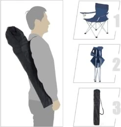 Set Van 2 Opvouwbare Campingstoelen, Klapstoelen Voor Buiten, Comfortabel, Met Armleuningen En Bekerhouders, Stabiel Frame, Draagvermogen 120 Kg - Blauw -Kampeermeubilair 1146x1200