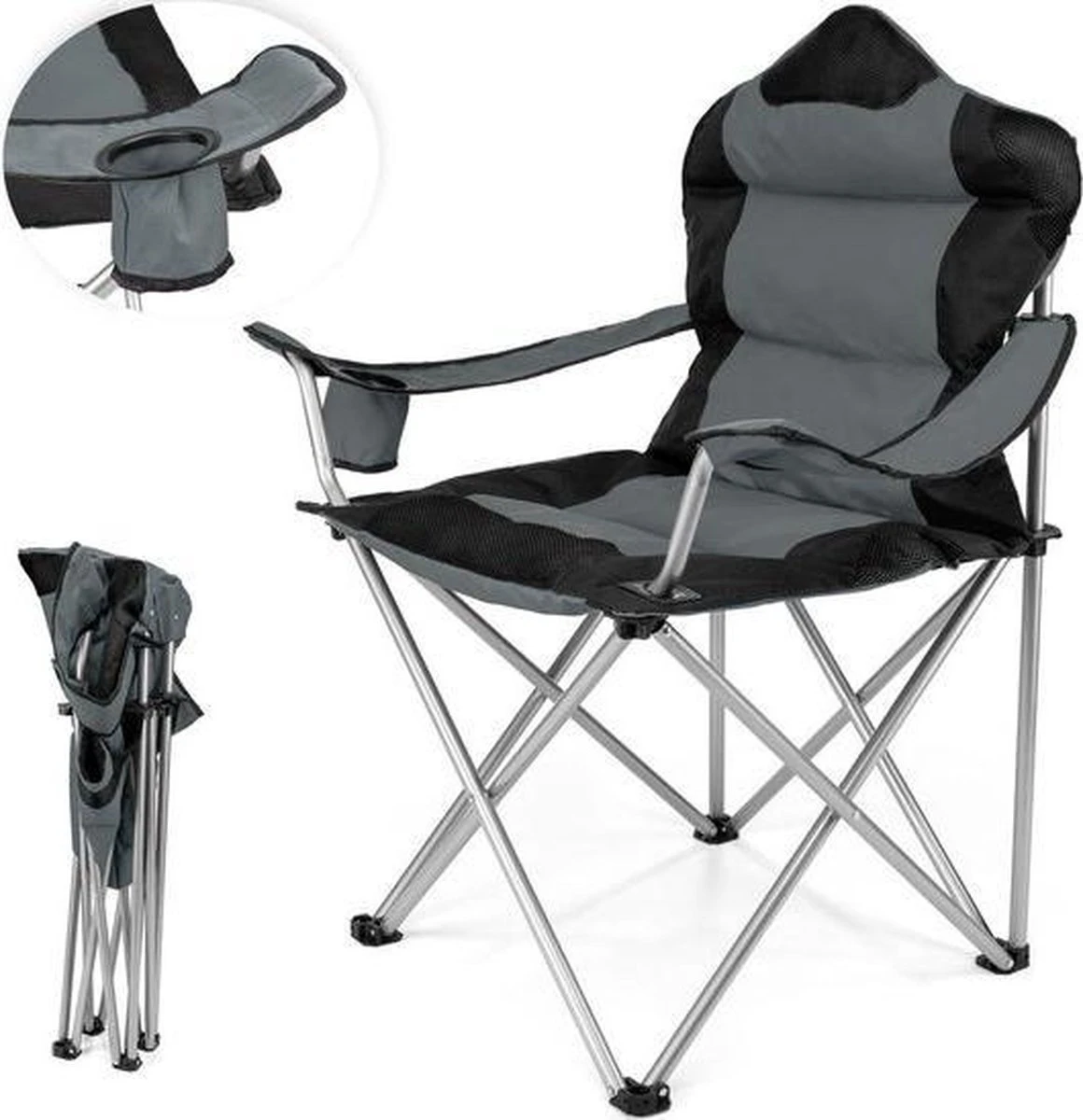 Sens Design Campingstoel - Kampeerstoel - Opvouwbaar - Grijs 8 Sens Design Campingstoel - Kampeerstoel - Opvouwbaar - Grijs - Afbeelding 6