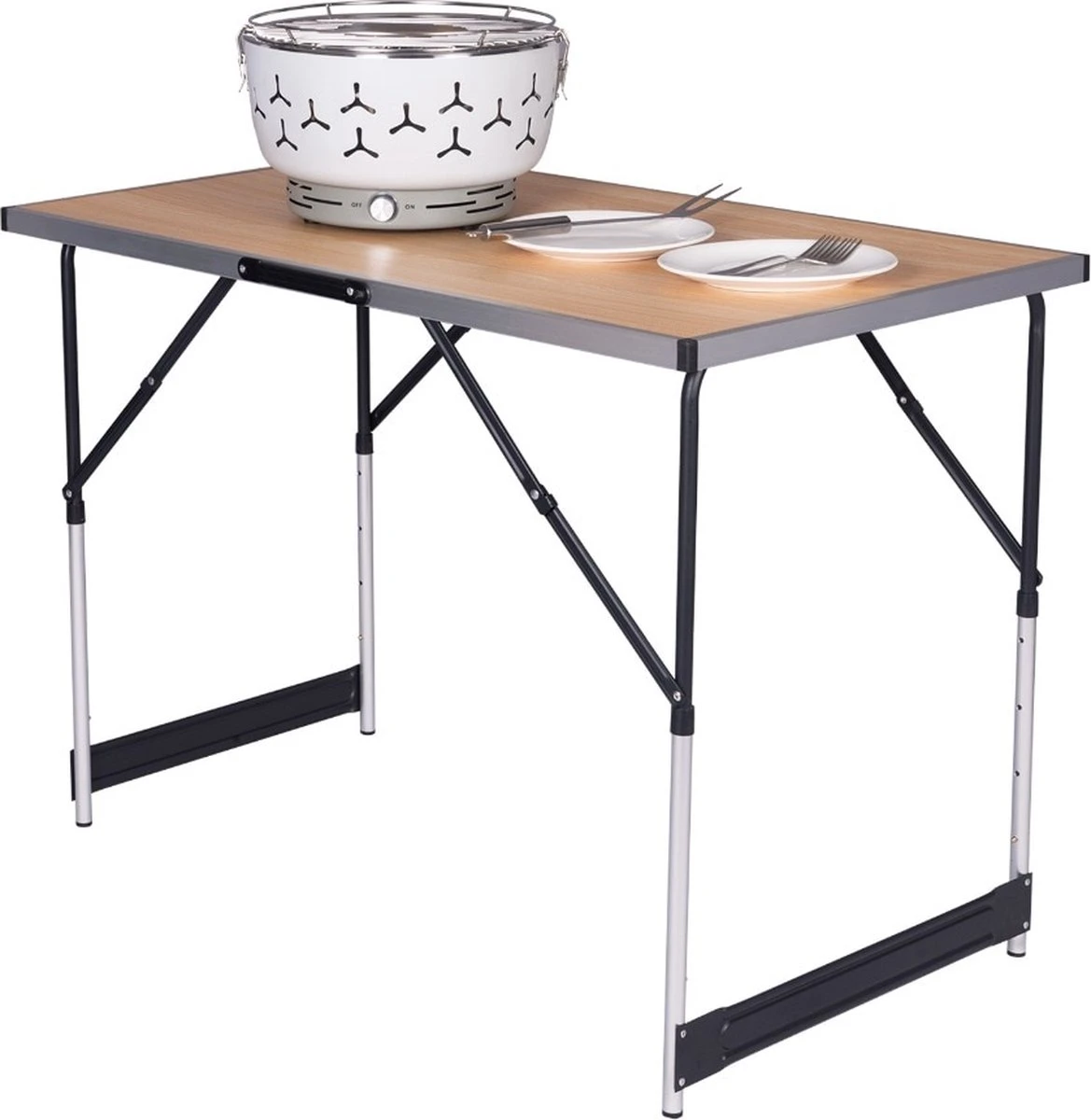 Kamyra® Campingtafel Inklapbaar - Kampeertafel, Partytafel - Opvouwbaar, Lichtgewicht & In Hoogte Verstelbaar - Aluminium/Hout 5 Kamyra® Campingtafel Inklapbaar - Kampeertafel, Partytafel - Opvouwbaar, Lichtgewicht & In Hoogte Verstelbaar - Aluminium/Hout - Afbeelding 4