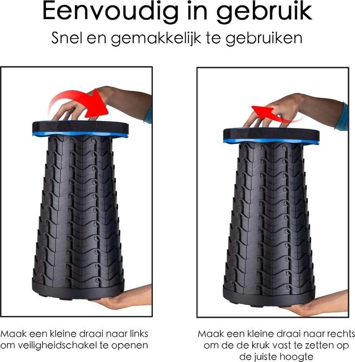 Kampeerkruk - Uitschuifbare Kruk - Military / Groen - Tot 120 Kg - Travel Stool - INCLUSIEF OPBERGZAK - Opvouwbare Campingkruk - Inklapbaar Krukje - Telescopische Kruk - Camping - Outdoor 3 Kampeerkruk - Uitschuifbare Kruk - Military / Groen - Tot 120 Kg - Travel Stool - INCLUSIEF OPBERGZAK - Opvouwbare Campingkruk - Inklapbaar Krukje - Telescopische Kruk - Camping - Outdoor - Afbeelding 2