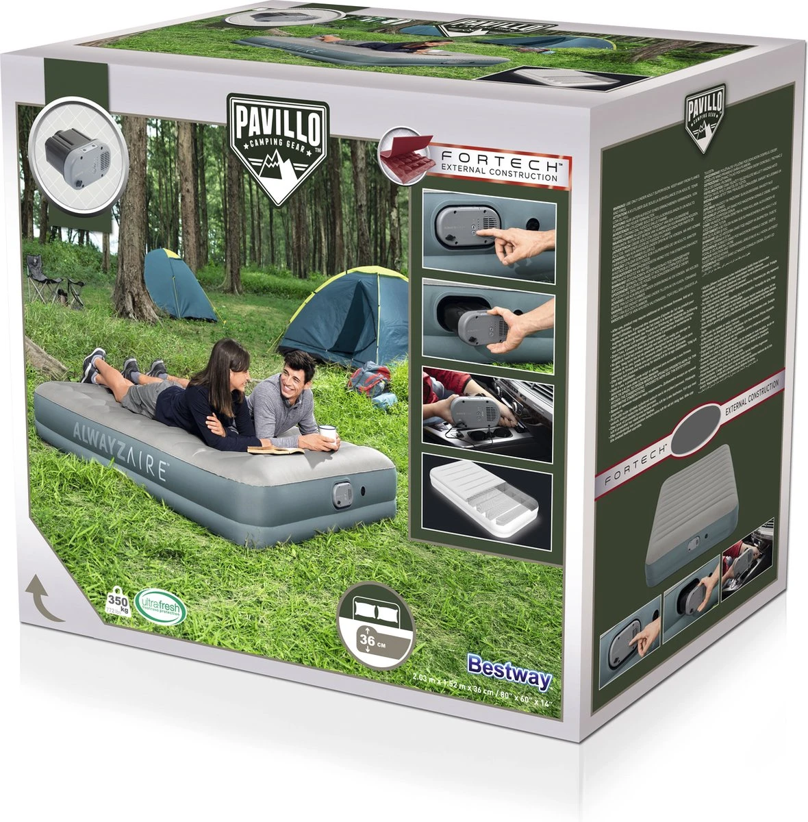 Bestway Luchtbed - 2 Personen - PVC/Polyester - Ingebouwde Oplaadbare Pomp - Fortech™ Materiaal - I-Beam Constructie - Ingebouwd Kussen 19 Bestway Luchtbed - 2 Personen - PVC/Polyester - Ingebouwde Oplaadbare Pomp - Fortech™ Materiaal - I-Beam Constructie - Ingebouwd Kussen - Afbeelding 17