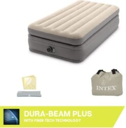 Intex Prime Comfort - Luchtbed - 1-Persoons - 99x191x51 Cm (BxLxH) - Grijs - Met Ingebouwde Motorpomp 15 Intex Prime Comfort - Luchtbed - 1-Persoons - 99x191x51 Cm (BxLxH) - Grijs - Met Ingebouwde Motorpomp -Kampeermeubilair 1184x1200 4