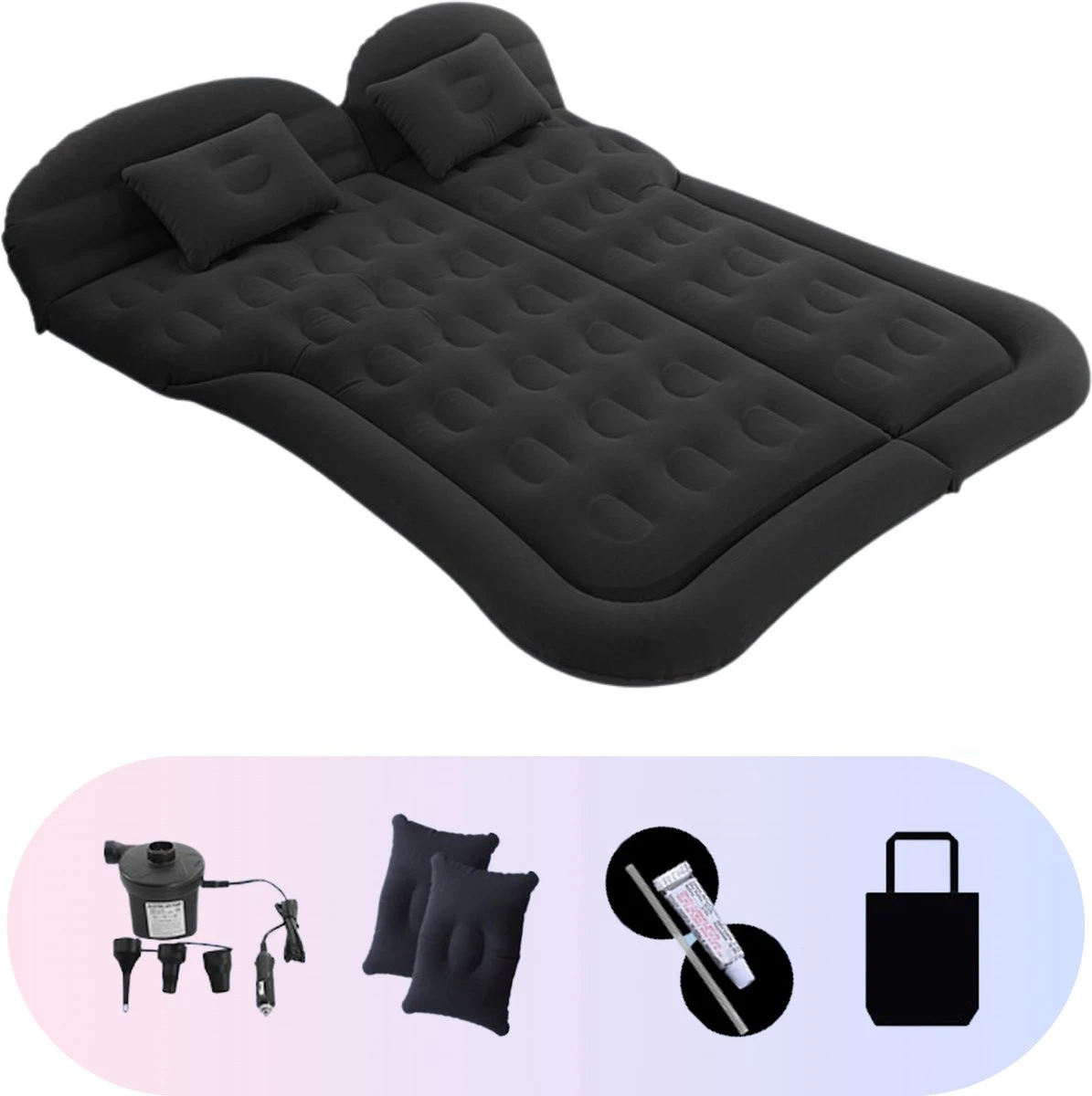 Opblaasbaar Auto Matras - Auto Luchtbed Zwart - Achterbank En Achterbak - Tweepersoons 3-in-1 Universeel Automatras - Inclusief Elektrische Pomp En Accessoires - Kampeer Luchtbed Voor Reizen 2 Opblaasbaar Auto Matras - Auto Luchtbed Zwart - Achterbank En Achterbak - Tweepersoons 3-in-1 Universeel Automatras - Inclusief Elektrische Pomp En Accessoires - Kampeer Luchtbed Voor Reizen