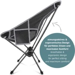 Smartpeas Camping Stoel Van Stevig 600D Polyester En Aluminium - Lichtgewicht En Opvouwbaar - Camping Gadget Inclusief Zijzakken +Plus: Strandmat & Draagtas -Kampeermeubilair 1195x1200