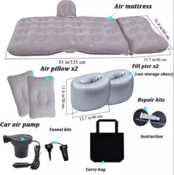 Sophie's Planet® - Auto Luchtbed Met Kussens En Pomp (Grijs) - Auto Matras - Achterbank Matras - Autobed - Car Matress - Comfortabel In De Auto Slapen -Kampeermeubilair 1196x1200 3