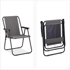 Relaxdays Campingstoel Inklapbaar Set Van 2 - Klapstoel 100 Kg - Visstoel Met Armleuningen - Grijs -Kampeermeubilair 1198x1200 1