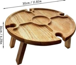 Merkloos Opvouwbare Draagbare Picknicktafel, Outdoor Opvouwbare Lichtgewicht Kampeertafel 30,5 Cm Kleine Houten Wijnpicknicktafel Voor Feest, Strand, Tuin, Camping, Barbecue, Reizen -Kampeermeubilair 1200x1027