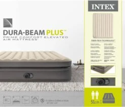 Intex Prime Comfort - Luchtbed - 2-Persoons - 152x203x51 Cm (BxLxH) - Grijs - Met Ingebouwde Motorpomp -Kampeermeubilair 1200x1029 2