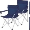 Set Van 2 Opvouwbare Campingstoelen, Klapstoelen Voor Buiten, Comfortabel, Met Armleuningen En Bekerhouders, Stabiel Frame, Draagvermogen 120 Kg - Blauw -Kampeermeubilair 1200x1032