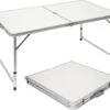 Aluminium Kampeertafel 120x60cm - Campingtafel Inklapbaar - 3-voudig Verstelbare Vouwtafel Grijs -Kampeermeubilair 1200x1045