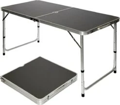 Kampeermeubilair 33 Aluminium Kampeertafel 120x60cm - Campingtafel Inklapbaar - 3-voudig Verstelbare Vouwtafel Antraciet