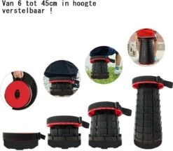 Kampeerkruk - Uitschuifbare Kruk - Rood/Zwart- Tot 120 Kg - Travel Stool - Opvouwbare Campingkruk - Inklapbaar Krukje - Telescopische Kruk - Camping - Outdoor 20 Kampeerkruk - Uitschuifbare Kruk - Rood/Zwart- Tot 120 Kg - Travel Stool - Opvouwbare Campingkruk - Inklapbaar Krukje - Telescopische Kruk - Camping - Outdoor -Kampeermeubilair 1200x1051 3