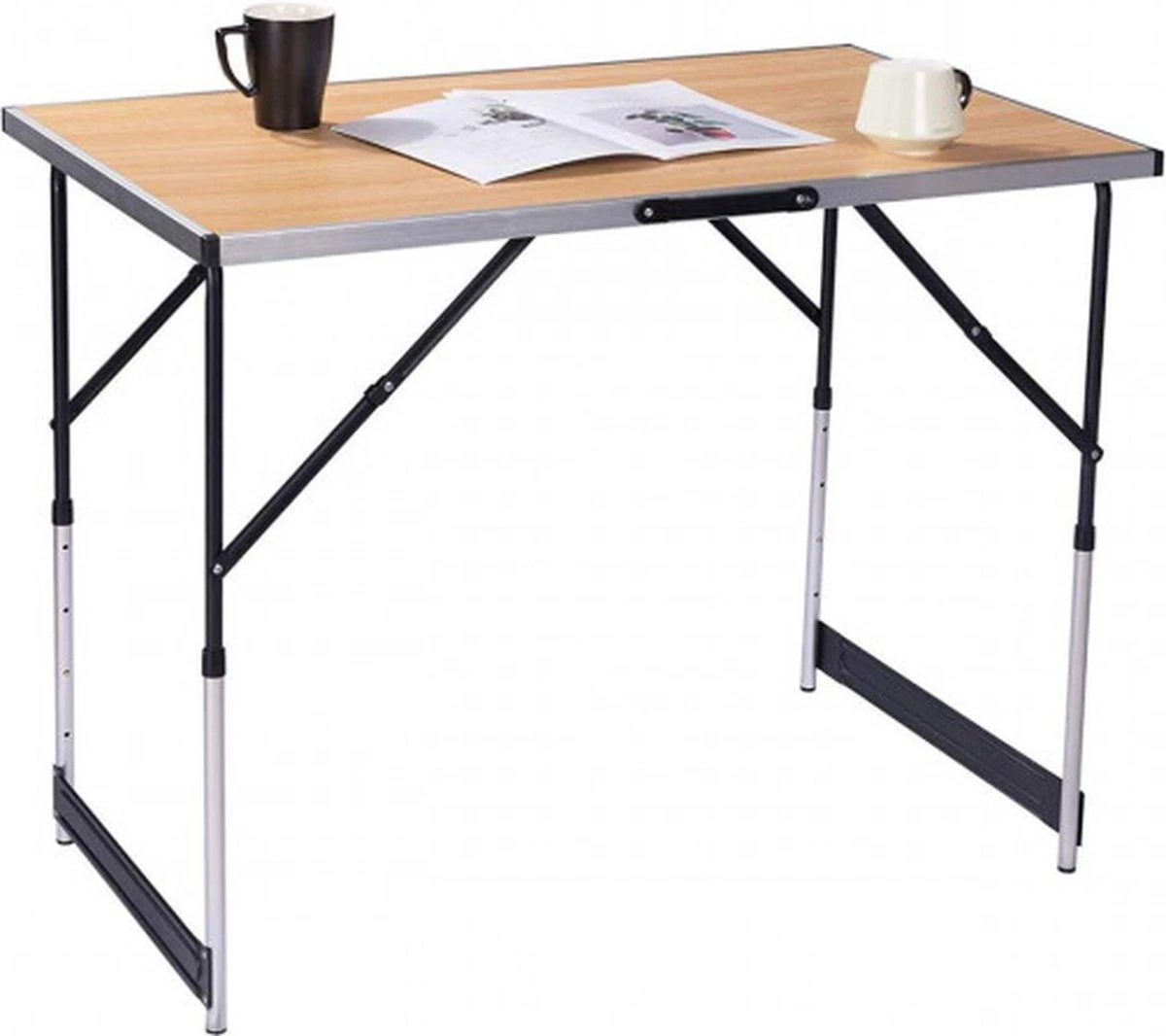 Kamyra® Campingtafel Inklapbaar - Kampeertafel, Partytafel - Opvouwbaar, Lichtgewicht & In Hoogte Verstelbaar - Aluminium/Hout 9 Kamyra® Campingtafel Inklapbaar - Kampeertafel, Partytafel - Opvouwbaar, Lichtgewicht & In Hoogte Verstelbaar - Aluminium/Hout - Afbeelding 8