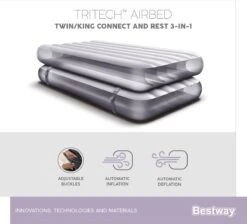 Bestway 3-in-1 Luchtbed - Connect - Zwart - 188x99cm - PVC/Polyester - Single, Double Single En Twin Opblaasbed - Tritech Materiaal - I-Beam Constructie 37 Bestway 3-in-1 Luchtbed - Connect - Zwart - 188x99cm - PVC/Polyester - Single, Double Single En Twin Opblaasbed - Tritech Materiaal - I-Beam Constructie -Kampeermeubilair 1200x1090 2
