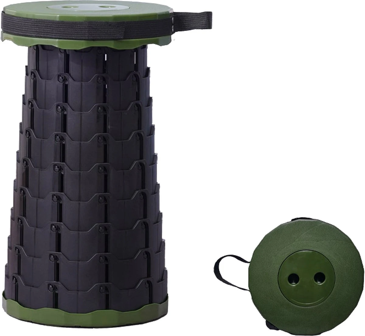 Kampeerkruk - Uitschuifbare Kruk - Military / Groen - Tot 120 Kg - Travel Stool - INCLUSIEF OPBERGZAK - Opvouwbare Campingkruk - Inklapbaar Krukje - Telescopische Kruk - Camping - Outdoor 2 Kampeerkruk - Uitschuifbare Kruk - Military / Groen - Tot 120 Kg - Travel Stool - INCLUSIEF OPBERGZAK - Opvouwbare Campingkruk - Inklapbaar Krukje - Telescopische Kruk - Camping - Outdoor
