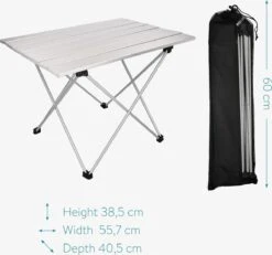 Navaris Campingtafel - Inklapbaar Campingtafeltje Van Aluminium - Opvouwbare Tafel Inclusief Draagtas - Picknicktafel - Zilver 15 Navaris Campingtafel - Inklapbaar Campingtafeltje Van Aluminium - Opvouwbare Tafel Inclusief Draagtas - Picknicktafel - Zilver -Kampeermeubilair 1200x1120 1