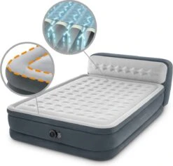 Intex 64448 - Queen Deluxe Ultra-Plush Zelfopblazend 2-persoons Luchtbed Met Hoofdboord (203x152x46cm) -Kampeermeubilair 1200x1146 1