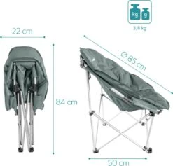 Navaris Klapstoel XXL - Campingstoel Met Opbergtas - Draagbare Stoel Voor Kamperen, Festivals En Vissen -Strandstoel - Inklapbaar - Grijs 11 Navaris Klapstoel XXL - Campingstoel Met Opbergtas - Draagbare Stoel Voor Kamperen, Festivals En Vissen -Strandstoel - Inklapbaar - Grijs -Kampeermeubilair 1200x1150 4