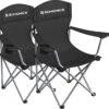 MIRA Home - Campingstoel Set Van 2 Inklapbaar - Klapstoel Met Robuust Frame - Met Flessenhouder - 76 X 51.5 X 95.5 Cm - Zwart -Kampeermeubilair 1200x1151