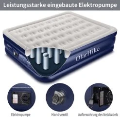 OlarHike Queen Size Luchtmatras Met Geïntegreerde Elektrische Pomp, Zelfopblazend Luchtbed, Voor 2 Personen, Premium Gastenbed, Opblaasbaar Matras Voor Camping Of Thuisgebruik, 203 X 152 X 46 Cm -Kampeermeubilair 1200x1166 9