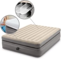 Intex Prime Comfort - Luchtbed - 2-Persoons - 152x203x51 Cm (BxLxH) - Grijs - Met Ingebouwde Motorpomp -Kampeermeubilair 1200x1170 2