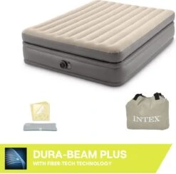 Intex Prime Comfort - Luchtbed - 2-Persoons - 152x203x51 Cm (BxLxH) - Grijs - Met Ingebouwde Motorpomp -Kampeermeubilair 1200x1184 4