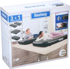 Bestway 3-in-1 Luchtbed - Connect - Zwart - 188x99cm - PVC/Polyester - Single, Double Single En Twin Opblaasbed - Tritech Materiaal - I-Beam Constructie 32 Bestway 3-in-1 Luchtbed - Connect - Zwart - 188x99cm - PVC/Polyester - Single, Double Single En Twin Opblaasbed - Tritech Materiaal - I-Beam Constructie -Kampeermeubilair 1200x1184 5