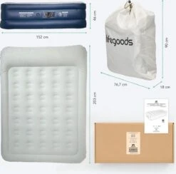 LifeGoods Luchtbed - 2 Persoons - Met Ingebouwde Pomp - Incl. Draagtas En Reparatiekit -Kampeermeubilair 1200x1184 6