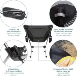 Smartpeas Camping Stoel Van Stevig 600D Polyester En Aluminium - Lichtgewicht En Opvouwbaar - Camping Gadget Inclusief Zijzakken +Plus: Strandmat & Draagtas -Kampeermeubilair 1200x1186 3