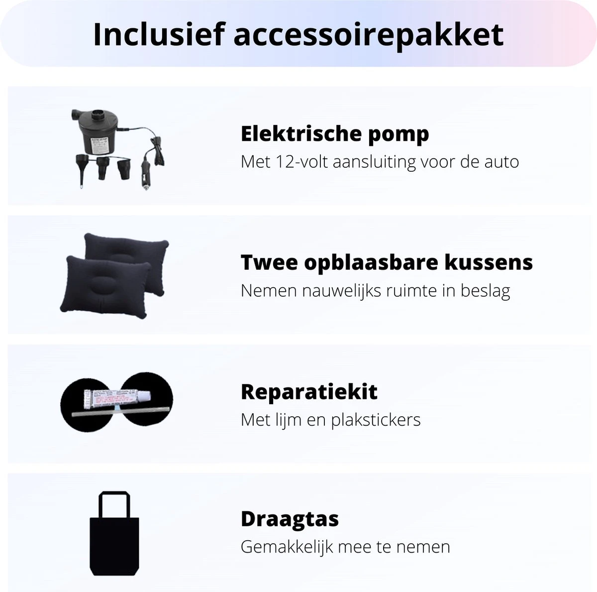 Opblaasbaar Auto Matras - Auto Luchtbed Zwart - Achterbank En Achterbak - Tweepersoons 3-in-1 Universeel Automatras - Inclusief Elektrische Pomp En Accessoires - Kampeer Luchtbed Voor Reizen 3 Opblaasbaar Auto Matras - Auto Luchtbed Zwart - Achterbank En Achterbak - Tweepersoons 3-in-1 Universeel Automatras - Inclusief Elektrische Pomp En Accessoires - Kampeer Luchtbed Voor Reizen - Afbeelding 2
