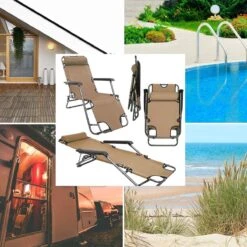 Ligstoel Opvouwbaar 155x60cm - Lichte Ligbed Relaxstoel Tuinstoel Campingstoel Strandstoel -Kampeermeubilair 1200x1200 134