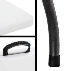 Casaria Tuintafel Opvouwbaar – Met Draaggreep 220x70 Cm – Wit -Kampeermeubilair 1200x1200 16