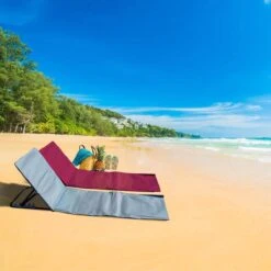 Strandmat Opvouwbaar Met Schouderband - Strandstoel Grijs 145x47x52 -Kampeermeubilair 1200x1200 189