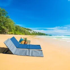 Strandmat Opvouwbaar Met Schouderband - Strandstoel Grijs 145x47x52 -Kampeermeubilair 1200x1200 190