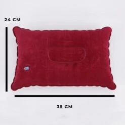 Reiskussen - Opblaasbaar Kampeer Kussen – Hippyfy – Strand Kussen - Zachte Lounge Kussen - Festival Kussen – Picknick Kussen - Vliegtuig Kussen – Hoofdkussentje - Kamperen – Op Reis – Opblaasbare Kussentje – Donker Roze