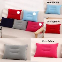 Reiskussen - Opblaasbaar Kampeer Kussen – Hippyfy – Strand Kussen - Zachte Lounge Kussen - Festival Kussen – Picknick Kussen - Vliegtuig Kussen – Hoofdkussentje - Kamperen – Op Reis – Opblaasbare Kussentje – Donker Roze -Kampeermeubilair 1200x1200 389