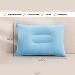 Reiskussen - Opblaasbaar Kampeer Kussen – Hippyfy – Strand Kussen - Zachte Lounge Kussen - Festival Kussen – Picknick Kussen - Vliegtuig Kussen – Hoofdkussentje - Kamperen – Op Reis – Opblaasbare Kussentje – Donker Roze -Kampeermeubilair 1200x1200 391