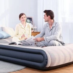 Sable Luxe Queen Size 2 Persoons Luchtmatras Met Ingebouwd Kussen, Opblaasbaar Luchtbed Met Ingebouwde Elektrische Pomp Voor Kamperen, Reizen Of Overnachtende Gasten Of Festival -Kampeermeubilair 1200x1200 416