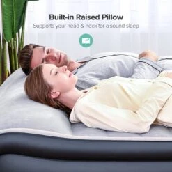 Sable Luxe Queen Size 2 Persoons Luchtmatras Met Ingebouwd Kussen, Opblaasbaar Luchtbed Met Ingebouwde Elektrische Pomp Voor Kamperen, Reizen Of Overnachtende Gasten Of Festival -Kampeermeubilair 1200x1200 419