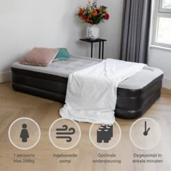 BluMill Eenpersoons Luchtbed - Met Ingebouwde Pomp - Luchtbed Zelfopblazend - Incl. Draagtas - 191x99x36 Cm 16 BluMill Eenpersoons Luchtbed - Met Ingebouwde Pomp - Luchtbed Zelfopblazend - Incl. Draagtas - 191x99x36 Cm -Kampeermeubilair 1200x1200 449