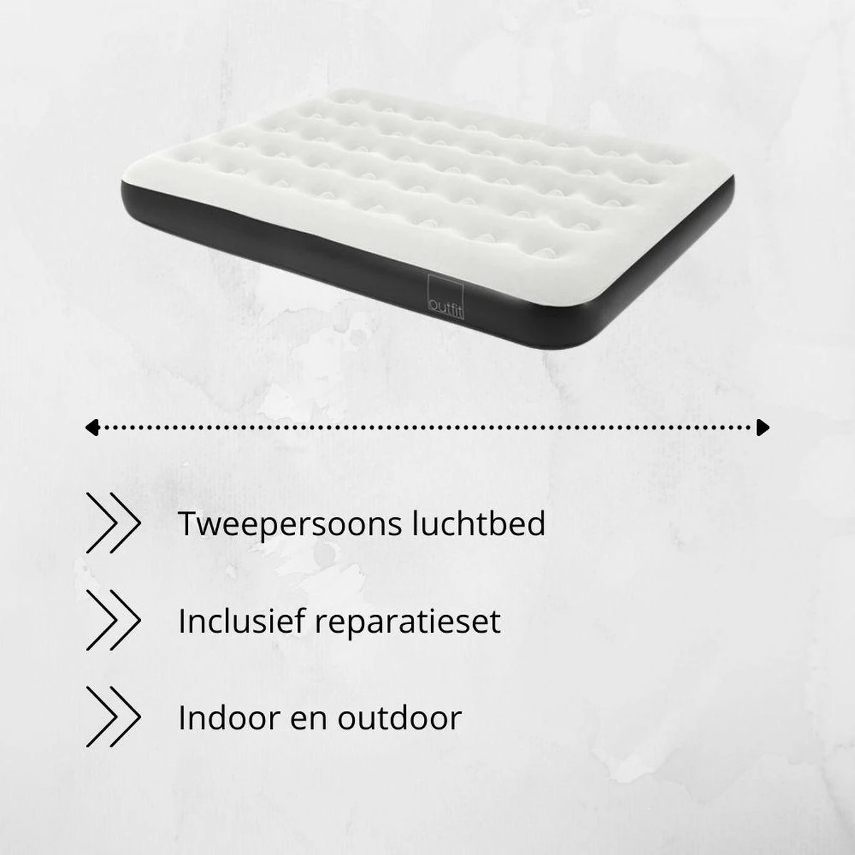 Orange85 Luchtbed - Tweepersoons - Met Reparatieset - Zwart - Grijs 4 Orange85 Luchtbed - Tweepersoons - Met Reparatieset - Zwart - Grijs - Afbeelding 2