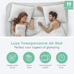 LifeGoods Luchtbed - 2 Persoons - Met Ingebouwde Pomp - Incl. Draagtas En Reparatiekit -Kampeermeubilair 1200x1200 488