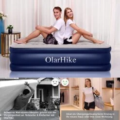 OlarHike Queen Size Luchtmatras Met Geïntegreerde Elektrische Pomp, Zelfopblazend Luchtbed, Voor 2 Personen, Premium Gastenbed, Opblaasbaar Matras Voor Camping Of Thuisgebruik, 203 X 152 X 46 Cm -Kampeermeubilair 1200x1200 537